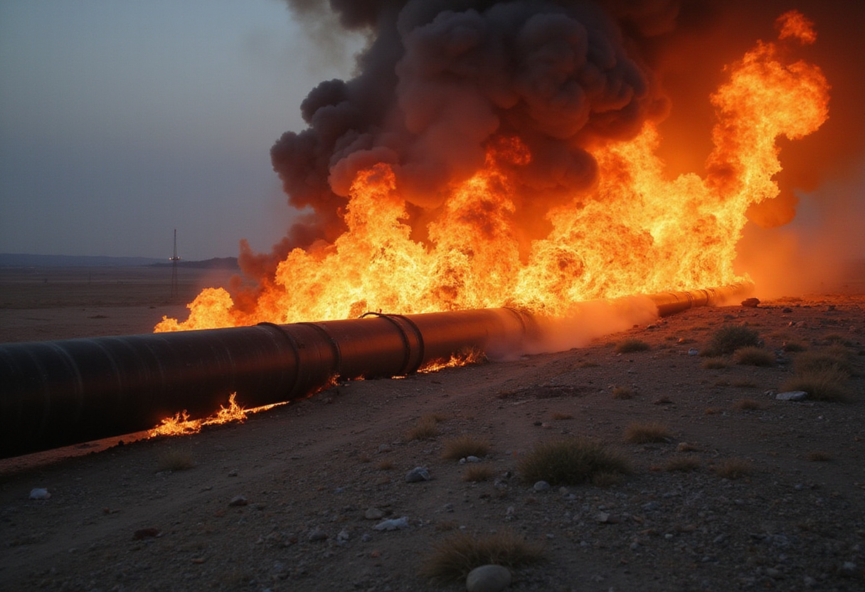Syrian gas pipeline catches fire after ‘sabotage’ blast - Rudaw